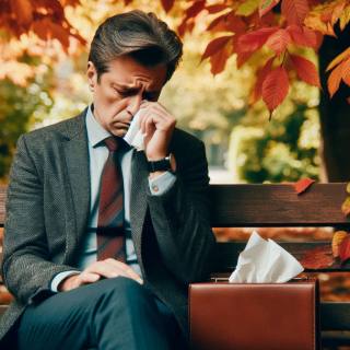 Hombre triste por la muerte de su betta