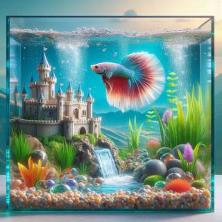 Betta tanque después del cambio de agua.